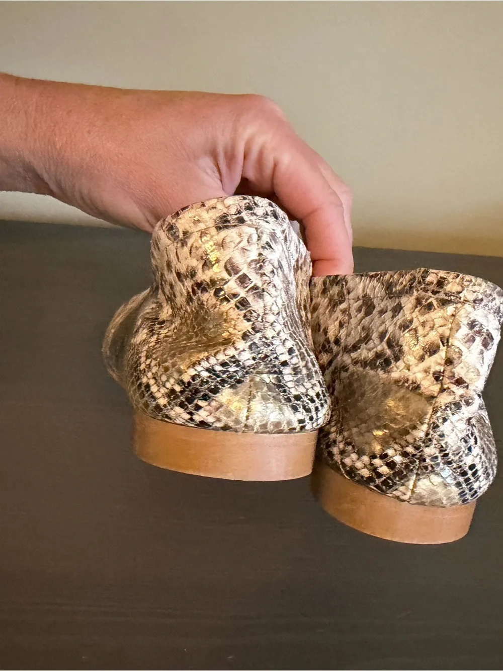 Sole Bliss Women’s Snake-Print Ballet Flats